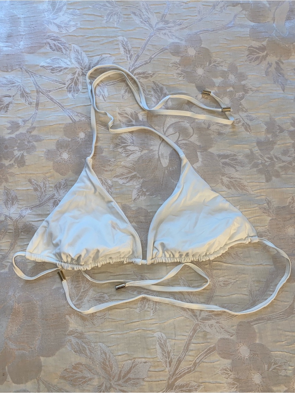 Monday Swimwear White Triangle Bikini Top
